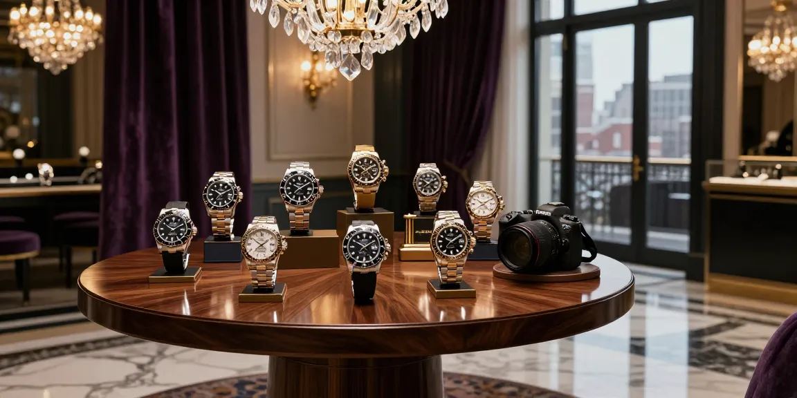 Evaluate high-quality rolex super clone watches in an elegant setting with luxury ambiance.