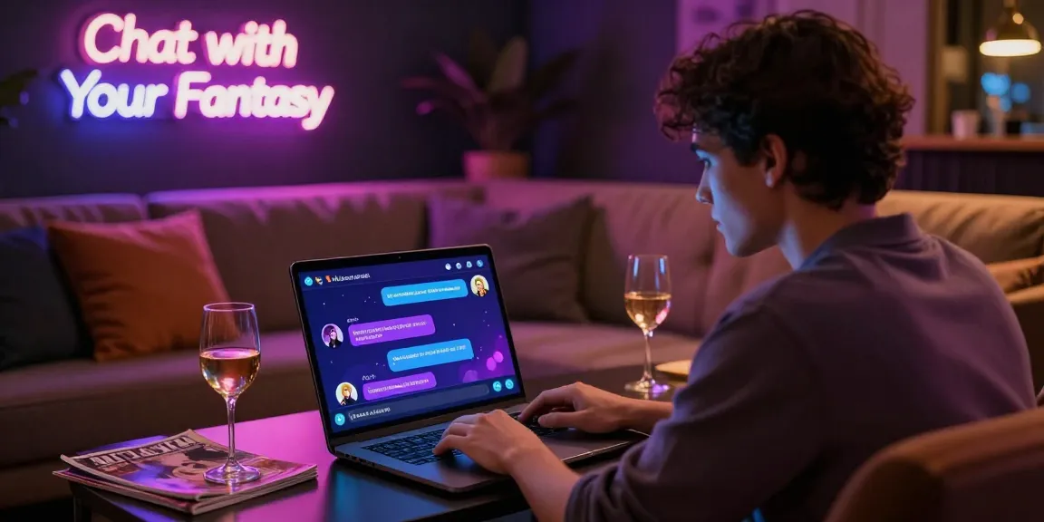 Experience engaging nsfw ai chat in a cozy lounge setting with interactive AI character displays.