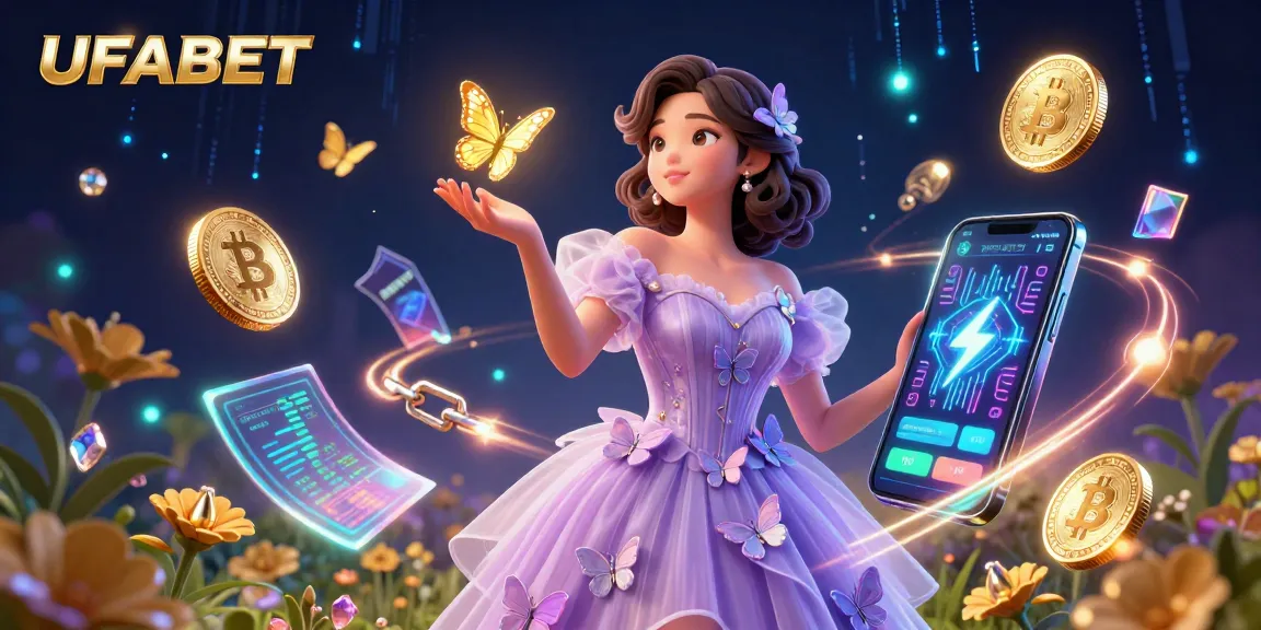 Experience the excitement of UFABET with immersive online casino illustration featuring iconic game symbols.