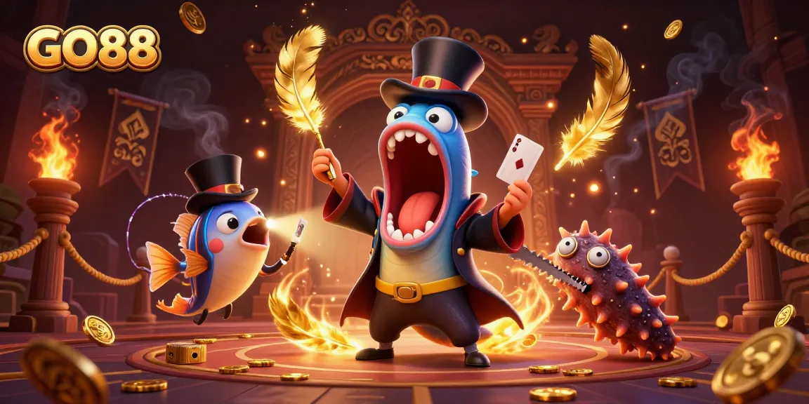 Experience the thrill of GO88 with magical underwater characters showcasing a vibrant casino world.